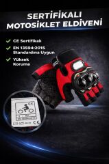 PRO BIKER DARBELİ YARIM PARMAK BEDENLİ L - KIRMIZI