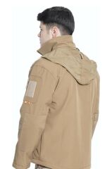 Çapraz Cepli Askeri Tactical Softshell Polar Mont BEJ - S