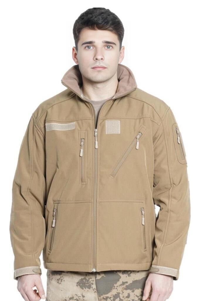 Çapraz Cepli Askeri Tactical Softshell Polar Mont BEJ - M