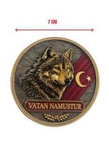 Vatan Namustur” Kurt Armalı Plastik Patch  7 cm