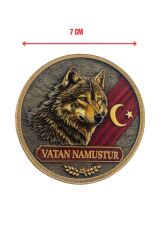 Vatan Namustur” Kurt Armalı Plastik Patch  7 cm