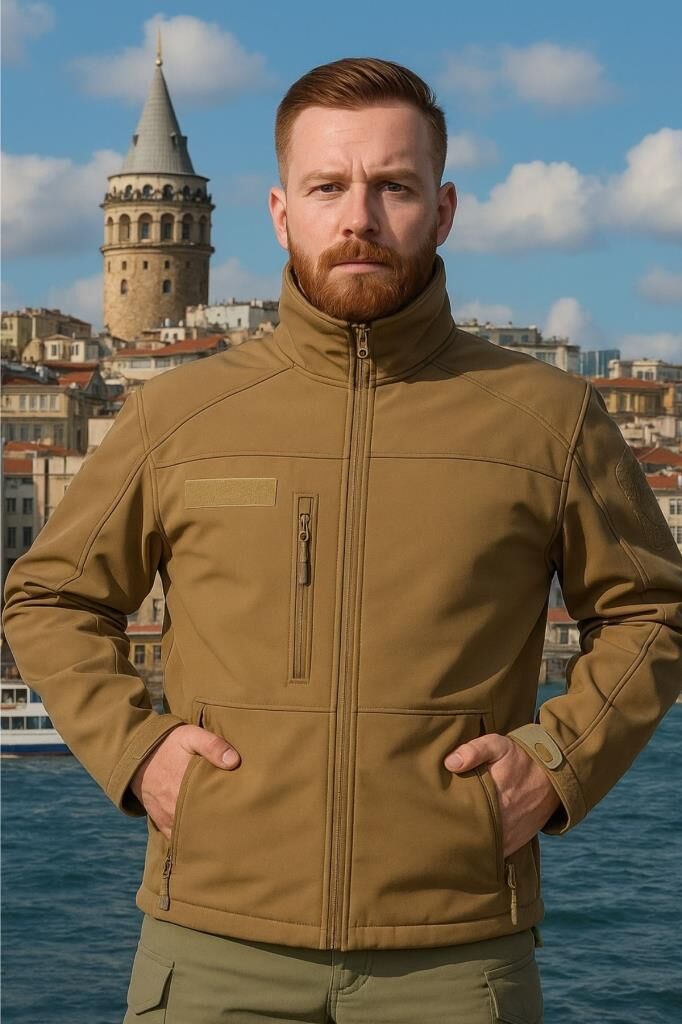 Single Sword Su ve Rüzgar Geçirmez Tactical Softshell Mont BEJ - S