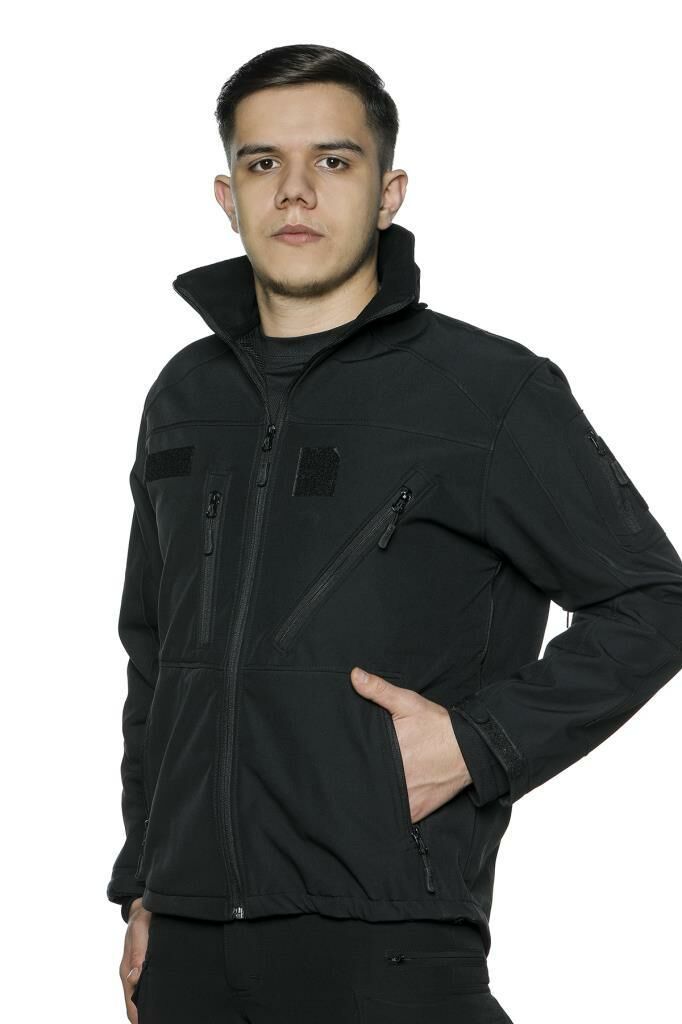 Single Sword Su ve Rüzgar Geçirmez Tactical Softshell Mont SİYAH - 2XL