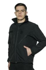 Single Sword Su ve Rüzgar Geçirmez Tactical Softshell Mont SİYAH - 3XL