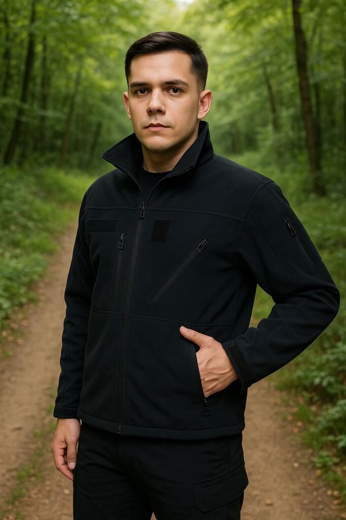 Single Sword Su ve Rüzgar Geçirmez Tactical Softshell Mont SİYAH - 3XL