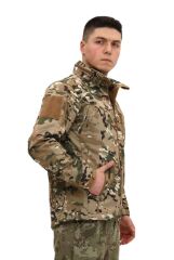 Single Sword Su ve Rüzgar Geçirmez Tactical Softshell Mont MULTİCAM - S