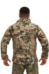 Single Sword Su ve Rüzgar Geçirmez Tactical Softshell Mont MULTİCAM - S