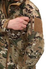 Single Sword Su ve Rüzgar Geçirmez Tactical Softshell Mont MULTİCAM - S