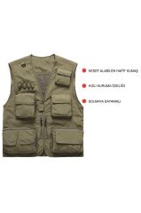 Sword 15 Cepli Çok Amaçlı Avcı Sporcu Yeleği - Outdoor Fileli Yelek Single BEJ - 3XL