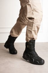 SS602 Fermuarlı/bağcıklı Taktik/outdoor Unisex Kışlık Polis Siyah Bot