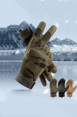 Taktik Tam Parmak Dokunmatik Eldiven-Motosiklet-Bisiklet-Spor-Outdoor-Eldiven HAKİ - M