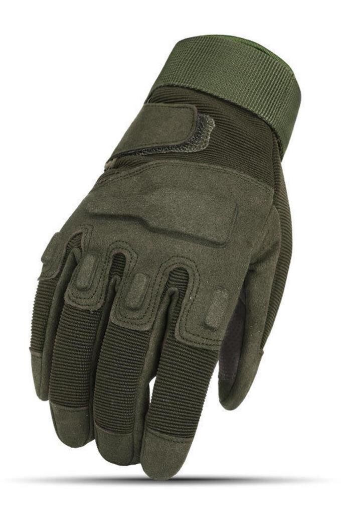 Taktik Tam Parmak Dokunmatik Eldiven-Motosiklet-Bisiklet-Spor-Outdoor-Eldiven HAKİ - L