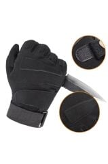 Taktik Tam Parmak Dokunmatik Eldiven-Motosiklet-Bisiklet-Spor-Outdoor-Eldiven SİYAH - XL