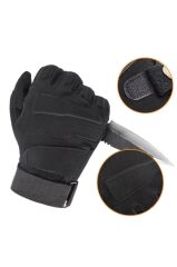 Taktik Tam Parmak Dokunmatik Eldiven-Motosiklet-Bisiklet-Spor-Outdoor-Eldiven SİYAH - XL