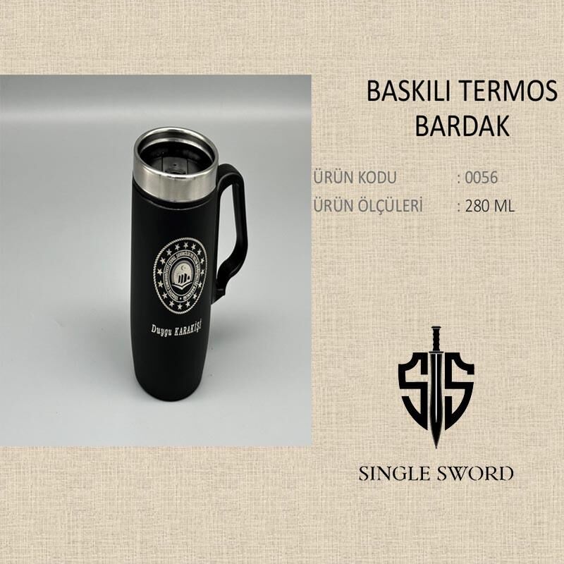 Single Sword Baskı Yapılabilen Bardak Termos