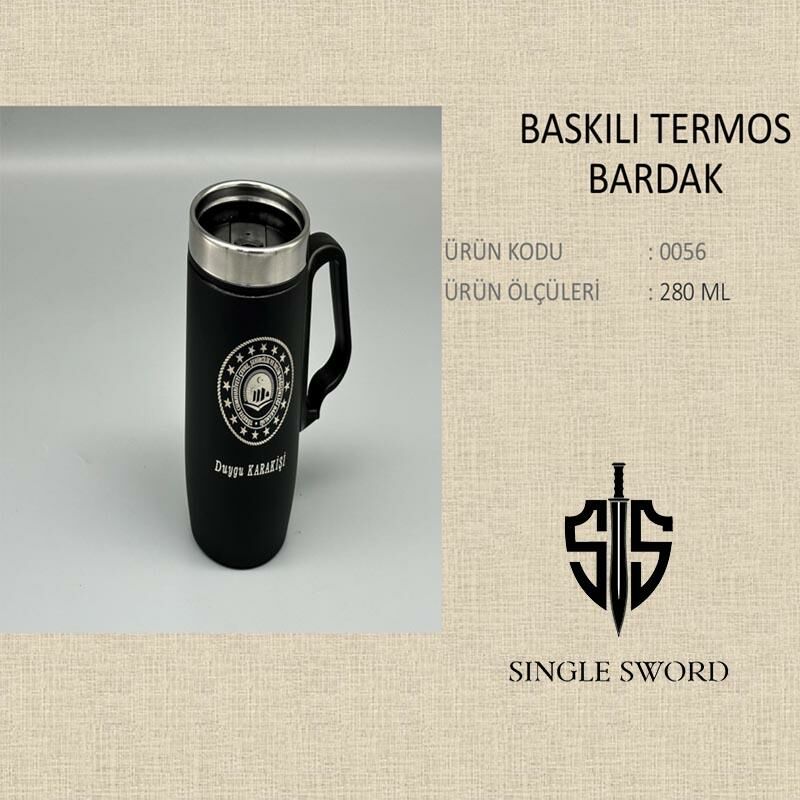 Single Sword Baskı Yapılabilen Bardak Termos