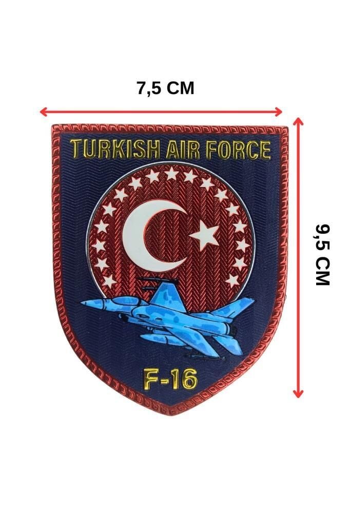 Turkish Air Force F-16 Plastik Arkası Cırtlı Arma Patch