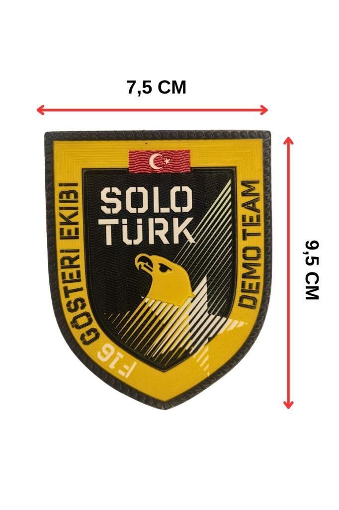 SoloTürk Gösteri Ekibi Plastik Arma Patch  7,5 x 9,5 cm, Arkası Cırtlı