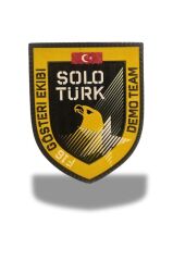 SoloTürk Gösteri Ekibi Plastik Arma Patch  7,5 x 9,5 cm, Arkası Cırtlı