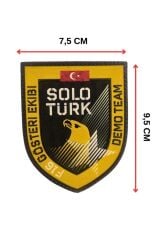 SoloTürk Gösteri Ekibi Plastik Arma Patch  7,5 x 9,5 cm, Arkası Cırtlı