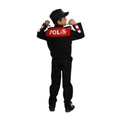 Kız&Erkek Çocuk Polis Kıyafeti (Şapka, Gömlek, Pantolon Takımı) Yeni Model KIRMIZI - 6
