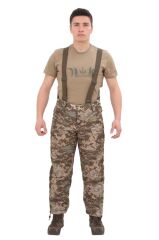 Single Sword Su Geçirmez Kışlık Softshell Mont&Pantolon Salopet Takım PİKSEL - XL