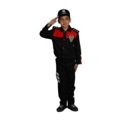 Kız&Erkek Çocuk Polis Kıyafeti (Şapka, Gömlek, Pantolon Takımı) Yeni Model KIRMIZI - 10