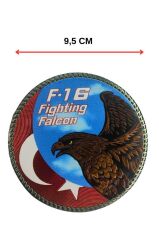 F-16 Fighting Falcon Plastik Cırtlı  Arma Patch 9,5 cm