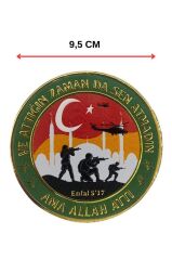 Vatan Sevgisi İmandandır Plastik Cırtlı Arma Patch 9,5 cm