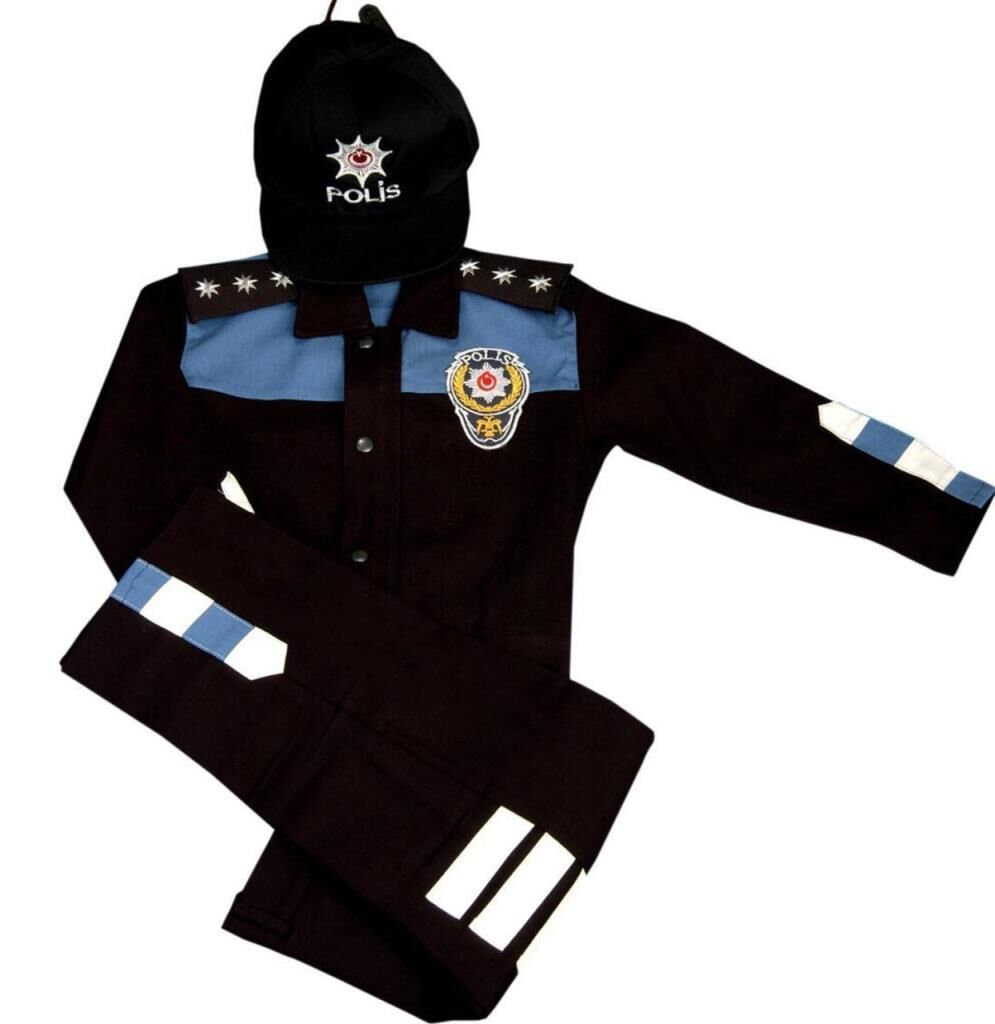 Kız&Erkek Çocuk Polis Kıyafeti (Şapka, Gömlek, Pantolon Takımı) Yeni Model MAVİ - 4