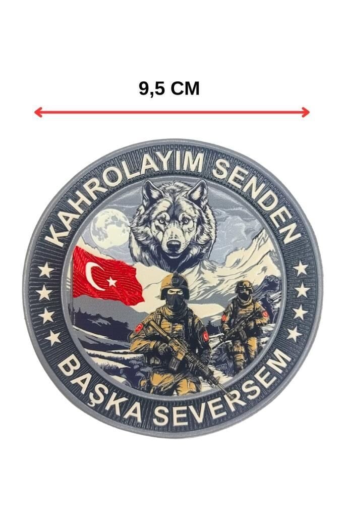 Kahrolayım Senden Başka Seversem - Kabartmalı Plastik Cırtlı Arma 9,5 cm