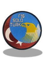 SoloTürk F-16 Kabartmalı Plastik Cırtlı Arma Patch 9.5 cm
