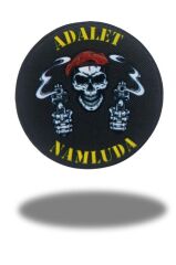 Adalet Namluda Kuru Kafalı Kabartmalı Plastik Cırtlı Arma Patch 9.5 CM