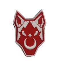 Single Sword 3D Plastik Kurt Kol Arması - Cırtlı Arma Peç KIRMIZI