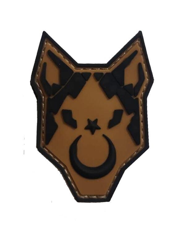 Single Sword 3D Plastik Kurt Kol Arması - Cırtlı Arma Peç BEYAZ