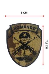 Komando Yazılı Kabartmalı Plastik Cırtlı Arma Patch