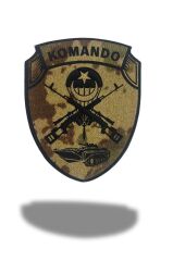 Komando Yazılı Kabartmalı Plastik Cırtlı Arma Patch