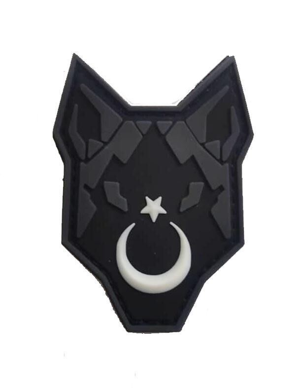 Single Sword 3D Plastik Kurt Kol Arması - Cırtlı Arma Peç SİYAH