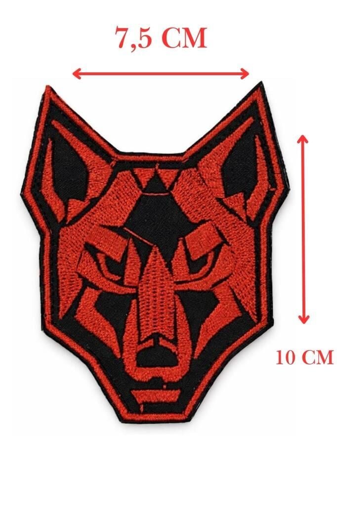 Single Sword Nakış Patch - Kurt Peç KIRMIZI-SİYAH