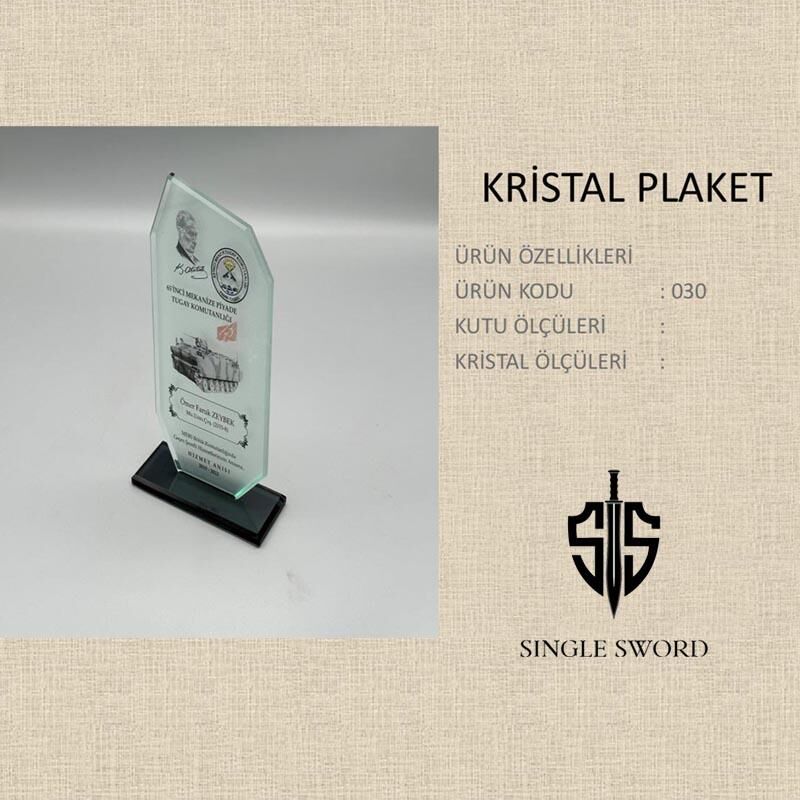 Single Sword Sekizgen Kristal Plaket