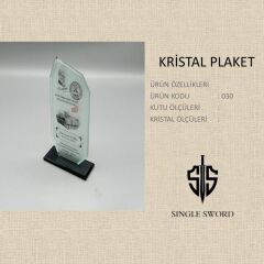 Single Sword Sekizgen Kristal Plaket