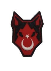 Single Sword 3D Plastik Kurt Kol Arması - Cırtlı Arma Peç KIRMIZI