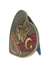 Vatan Namustur 3D Kurt Başlı Stantlı Masa Üstü 8,5 cm