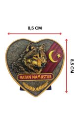Namustur 3D Kurt Başlı Stantlı Masa Üstü 8,5 cm Vatan