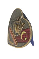 Namustur 3D Kurt Başlı Stantlı Masa Üstü 8,5 cm Vatan