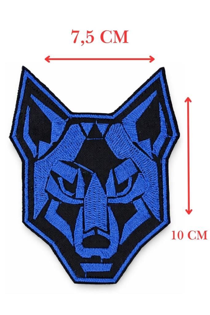 Single Sword Nakış Patch - Kurt Peç SİYAH-MAVİ