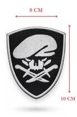 Single Sword Nakış Patch - Büyük Boy Bere-Bıçak Peç YEŞİL-HAKİ