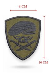 Single Sword Nakış Patch - Büyük Boy Bere-Bıçak Peç KIRMIZI-SİYAH