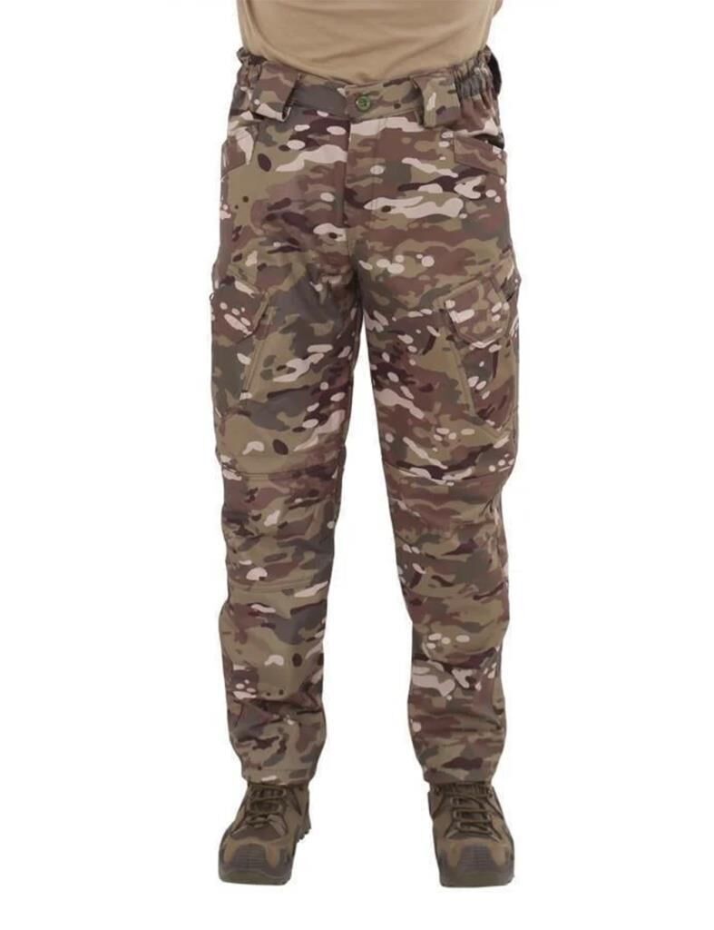 Single Sword Outdoor Softshell Su&Rüzgar  Geçirmez Taktik Erkek Pantolon (İçi Polarlı) MULTİCAM - M