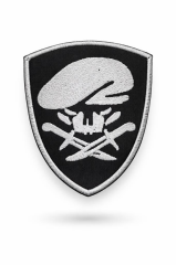 Single Sword Nakış Patch - Büyük Boy Bere-Bıçak Peç SİYAH-BEYAZ